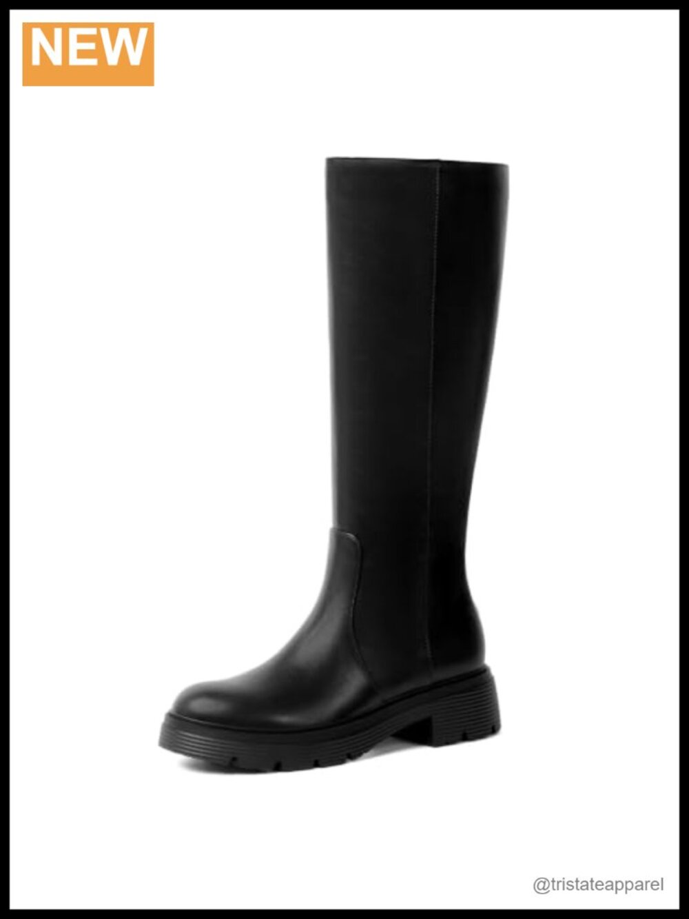 Women's Knee High Boots Faux Leather Platform Chunky Heel Round Toe